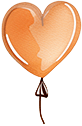 Heart Orange Balloon
