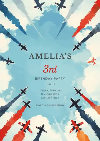 Aerial acrobatics invitation