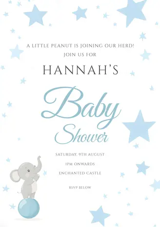 Baby elephant invitation