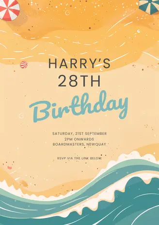 Beach party invitation