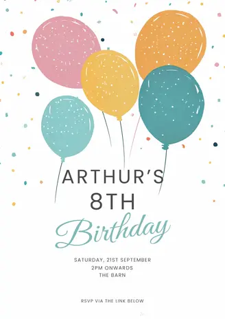 Cheerful balloons invitation