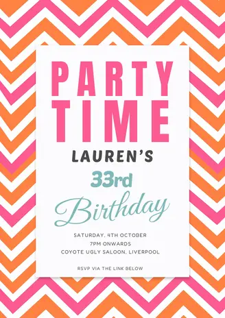 Chevron celebration invitation