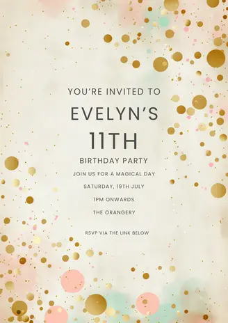 Elegant confetti invitation