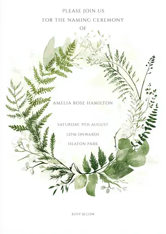 Elegant wreath invitation