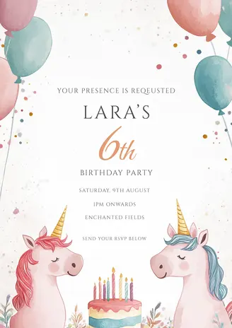 Unicorns invitation