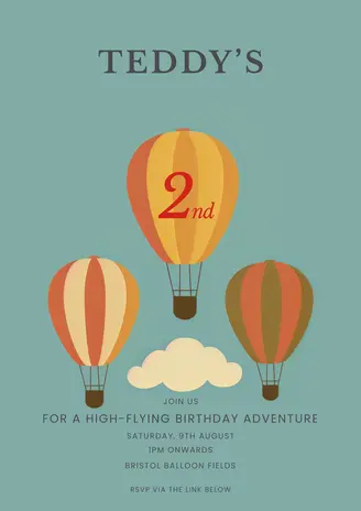 Hot air balloons invitation