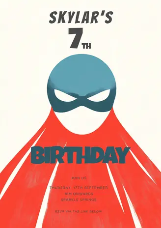 Superhero party invitation
